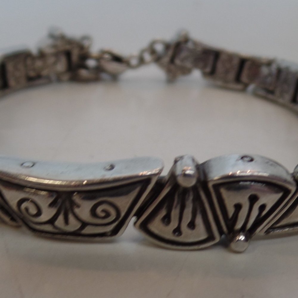 Brighton Silvertone Bracelet 9" Long Adj Sizing. Stack with other Bracelets